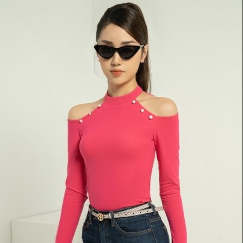 Áo thun nữ dài tay khoét vai dáng ôm AT040-06 thiết kế trẻ trung sang trọng phù hợp mọi hoàn cảnh