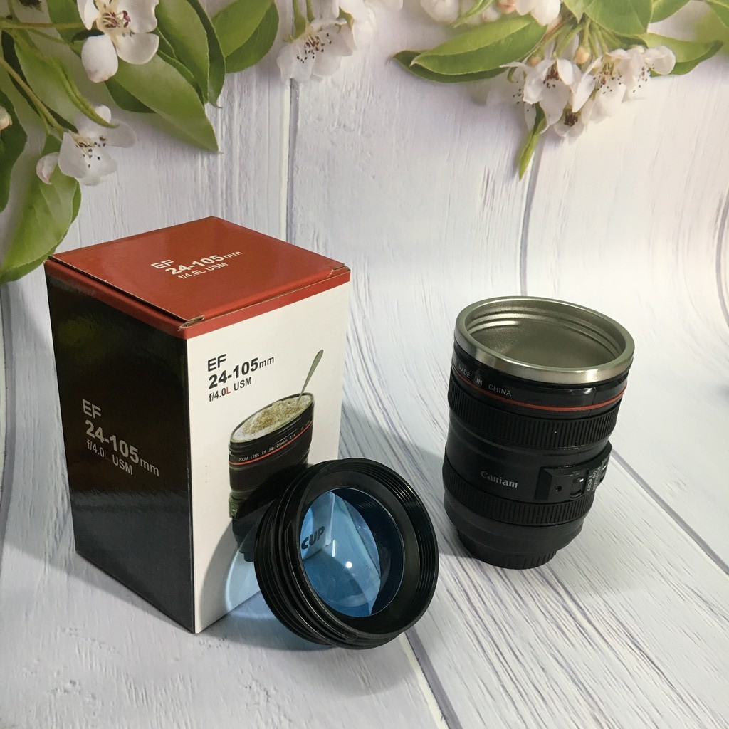 Cốc Giữ Nhiệt Cà Phê Hình Ống Kính Lens Máy Ảnh