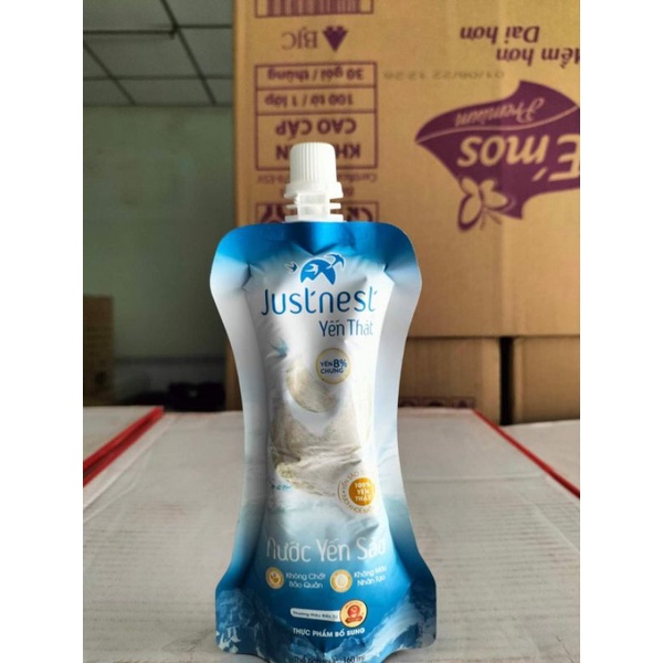 10 túi yến jusnet có nắp 160ml  date 8.2024
