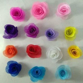 Combo 15 bộ nguyên liệu hoa hồng giấy lụa