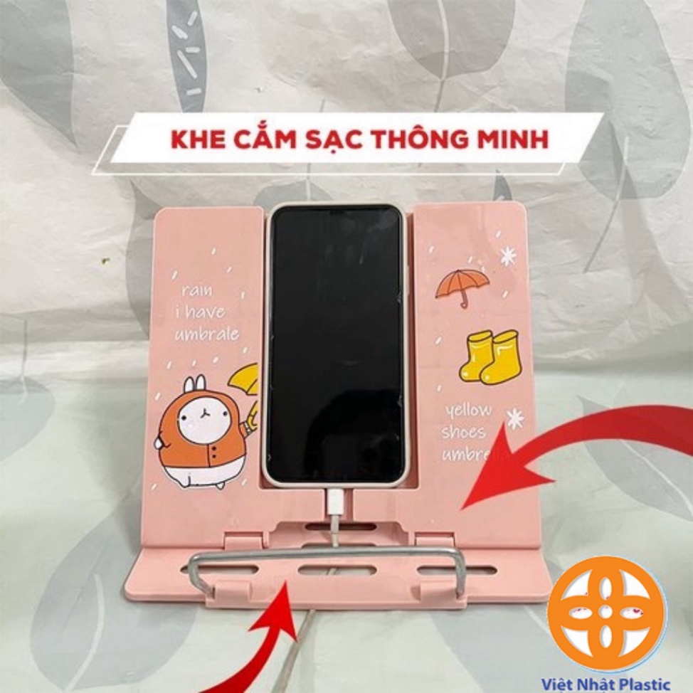 giá đỡ điện thoại đa năng hokori, giá đểđiện thoại, đỡ sách nhựa Việt Nhật 5693