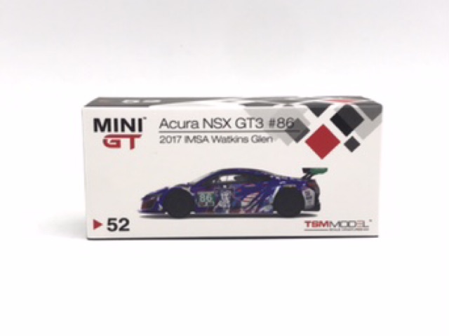 Xe Mô Hình Acura NSX GT3 #86 2017 IMSA Watkins Glen LHD 1:64 MiniGT ( Xanh Dương #86 )