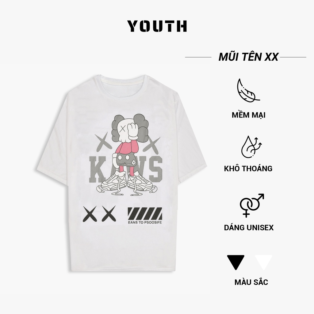 Áo thun nam nữ nelly unisex YOUTH form rộng cổ tròn tay lỡ vải Cotton xịn FreeSize(38-65Kg) -  Nhiều mẫu 2 - APP | BigBuy360 - bigbuy360.vn