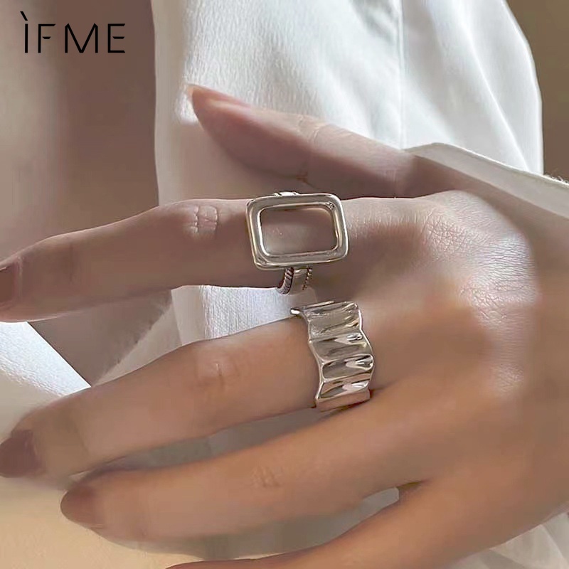 IF ME Set 2 Nhẫn Bạc Thời Trang Nữ Độc Đáo