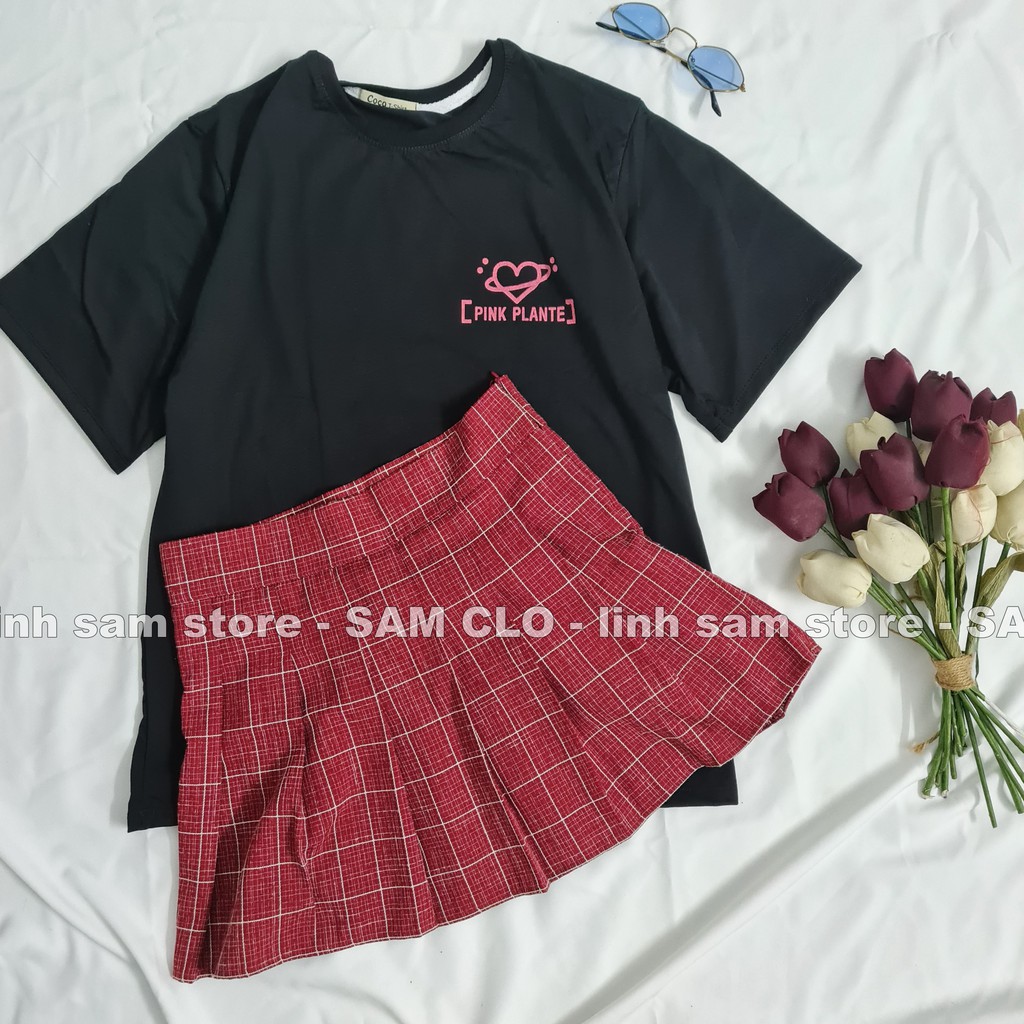 Áo thun tay lỡ nam nữ SAM CLO phông form rộng dáng Unisex, mặc lớp, nhóm, cặp in hình MẶT TRĂNG MOON PINK PLANTE màu đen | BigBuy360 - bigbuy360.vn