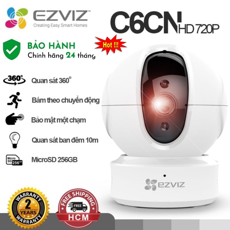 Camera không dây Wifi EZVIZ C6CN 720P (CS-CV246 720P) - Hàng Chính Hãng