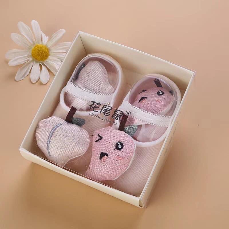 Set 2 đôi tất thú bông cực xinh cho bé gái - Hàng có hộp - MC094