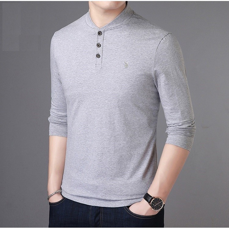 H8170 - ÁO THUN NAM CỔ TRỤ DÀI TAY - GIÁ 710k