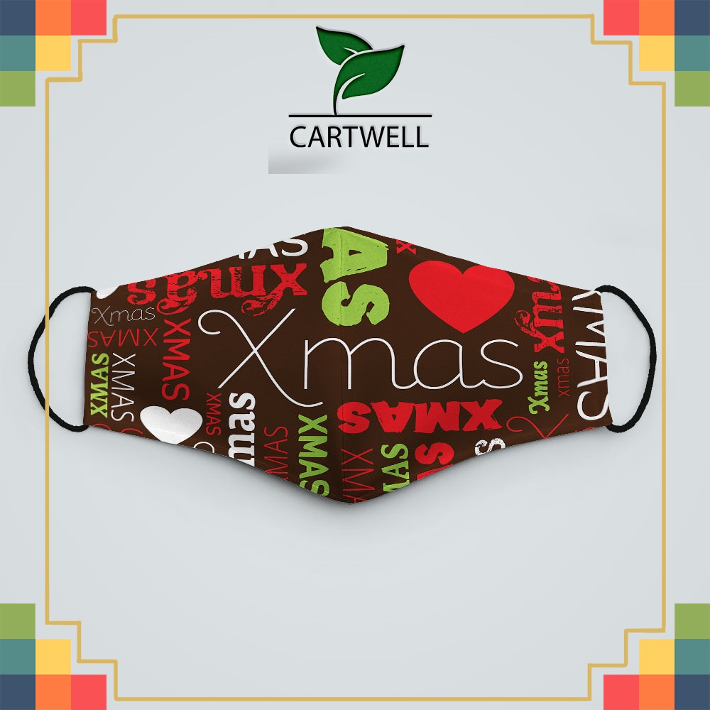 Khẩu trang vải 2 da CHRISTMAS_683 CARTWELL dây đeo mềm đeo thoải mái không đau tai thoáng khí