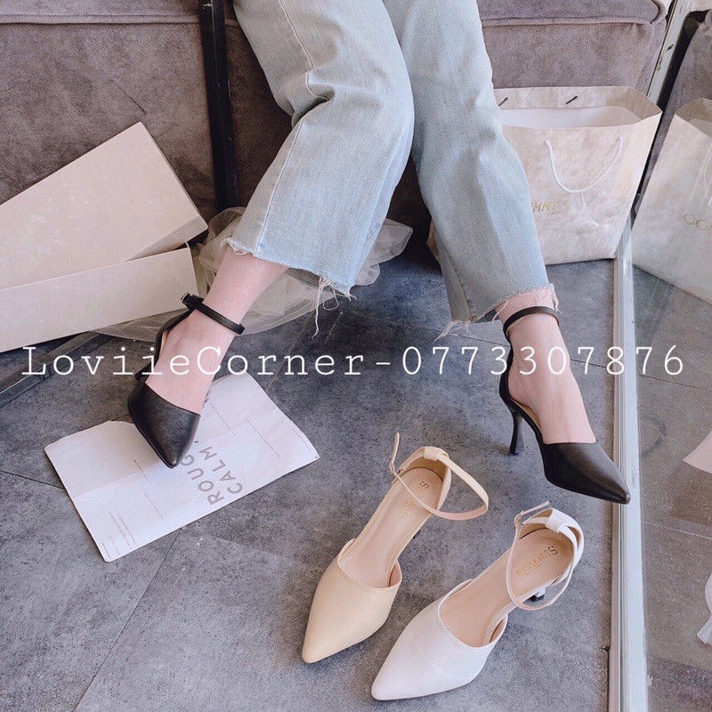 SANDAL NỮ CAO GÓT LOVIIECORNER - GIÀY CAO GÓT 7P BÍT MŨI NHỌN - SANDAL MŨI NHỌN CAO GÓT 7CM CÔNG SỞ  G201141