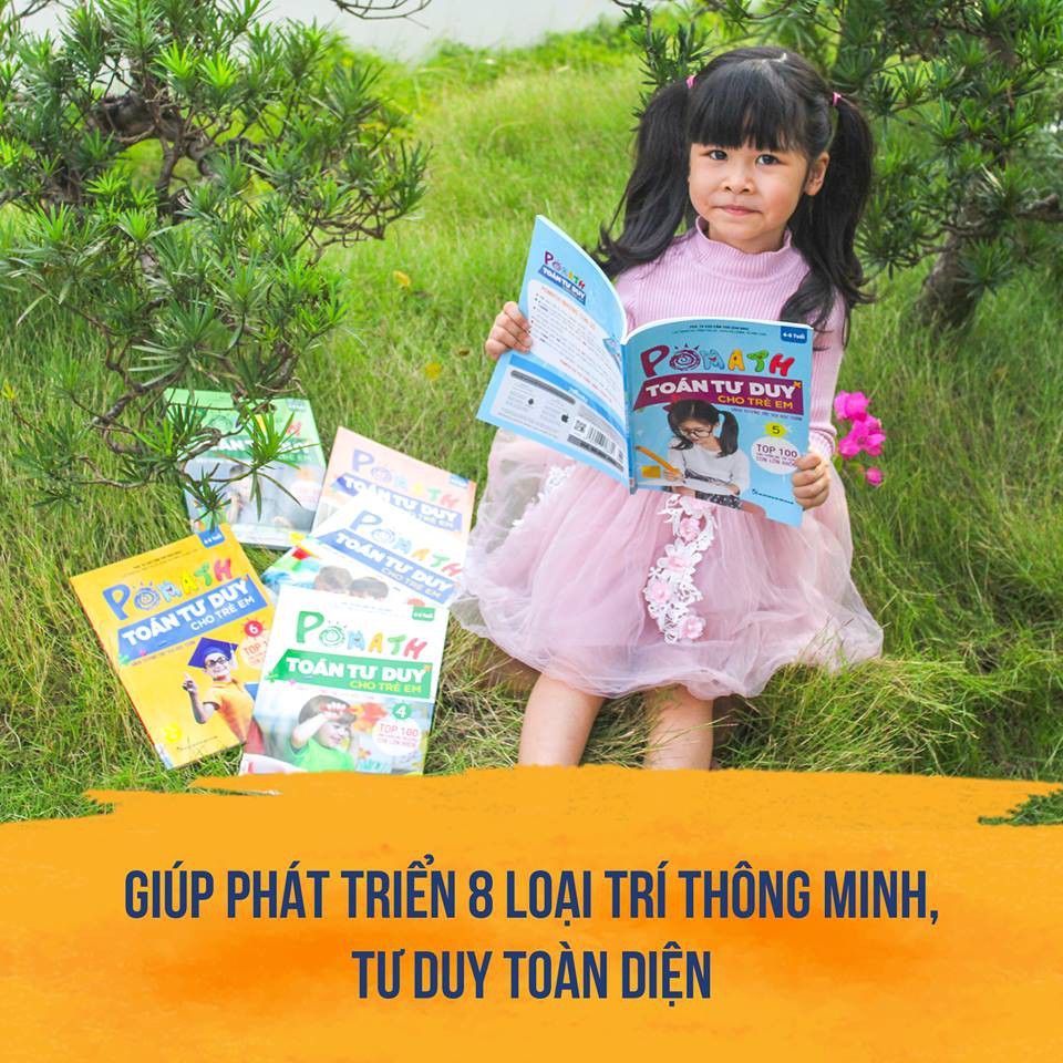 Combo Trọn Bộ Sách 6 Tập PoMath - Toán Tư Duy Cho Trẻ Em Kèm Vở Tập Viết Chữ Cái Tiếng Việt Thông Minh Cho Trẻ 4-6 Tuổi