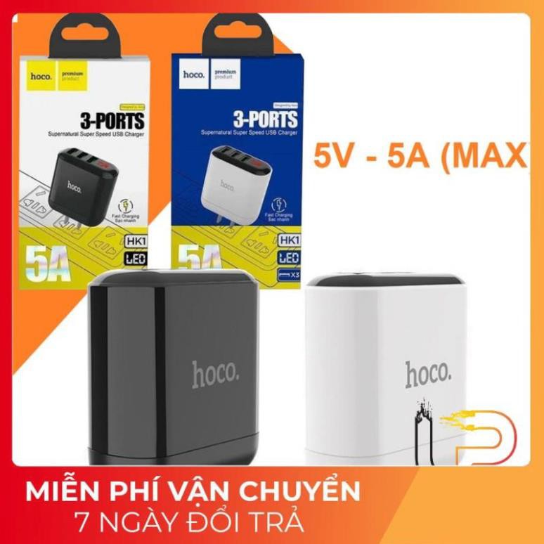 CỐC SẠC HOCO 3 USB 5V- 5.0A SẠC NHANH IPHONE+IPAD+SAMSUNG….