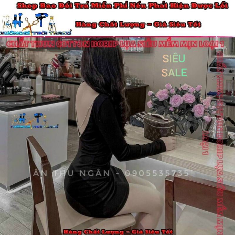 Đầm Ôm Body Nữ Tay Dài Phối Dây Xích Chéo Hở Lưng Mẫu Mới Hottrend 2020 - Hàng Có Sẵn | BigBuy360 - bigbuy360.vn