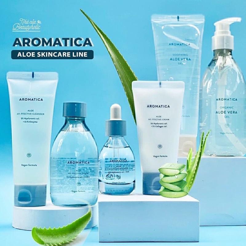Kem dưỡng &amp; gel lô hội làm dịu da AROMATICA ALOE VERA