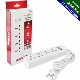 [HÀNG CHÍNH HÃNG] Combo 9 Ổ Cắm Điện Đa Năng Chống Sét Huntkey SZM401