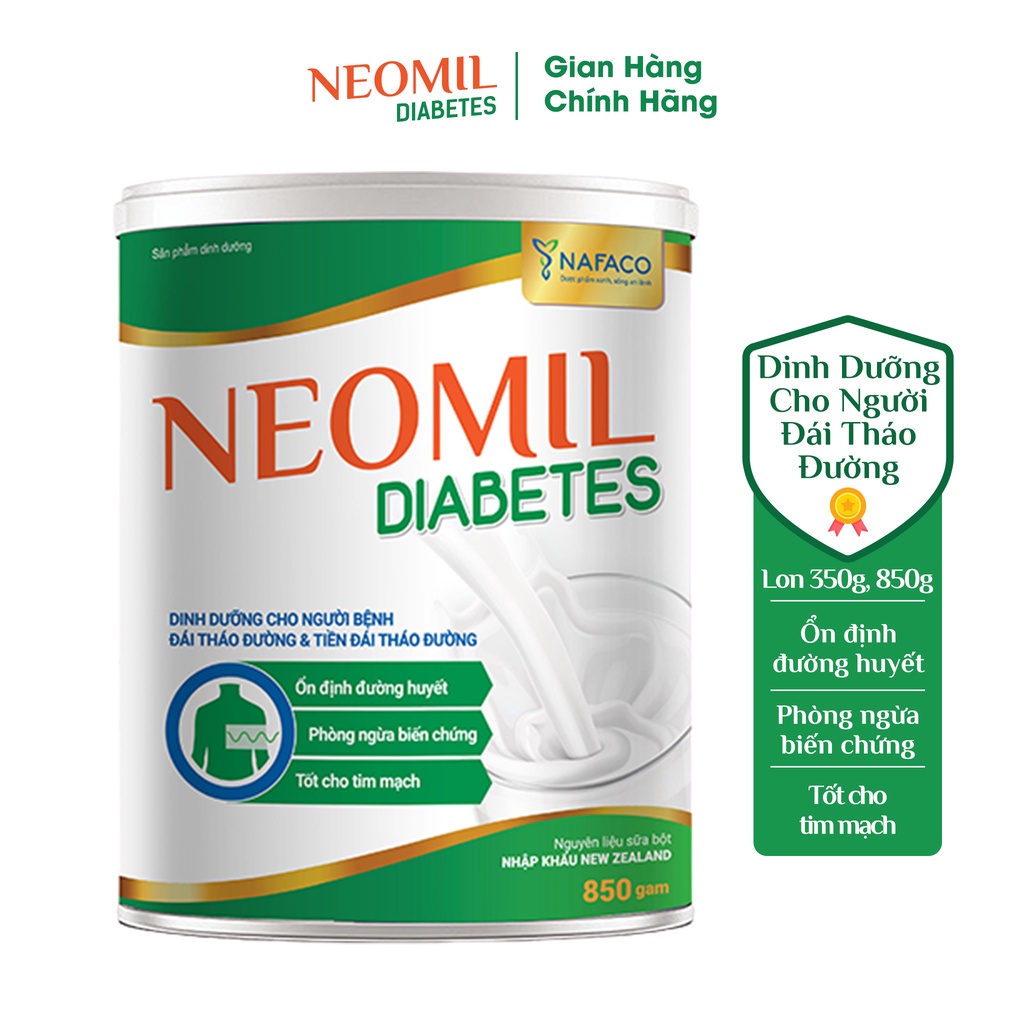 Sữa Neomil Diabetes 850G - Dinh dưỡng cho người bệnh đái tháo đường