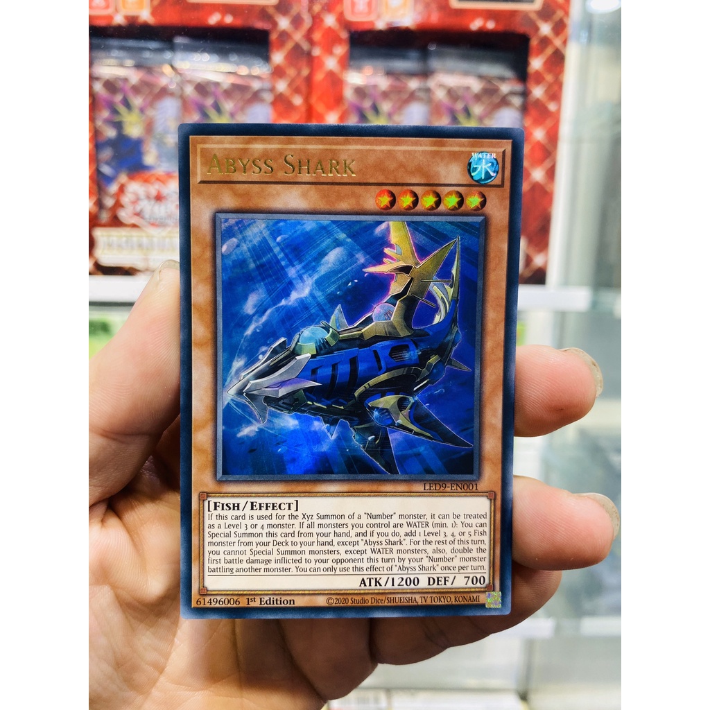 Thẻ Bài YugiOh Mã LED9-EN001 - Abyss Shark - Ultra Rare - 1st Edition