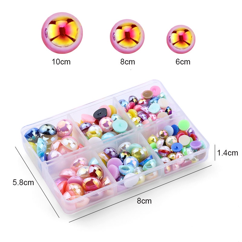 Hạt Ngọc Trai Tròn Bằng Nhựa ABS 6 / 8 / 10mm Tự Làm Trang Sức