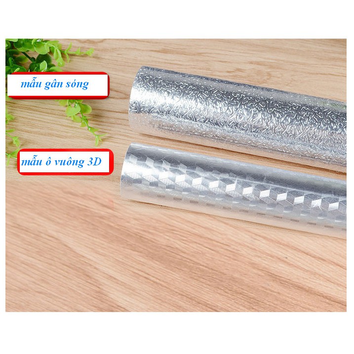 DECAL 1m x 60cm dán bếp tráng nhôm chịu nhiệt cao - VUÔNG XÁM 3D DB019