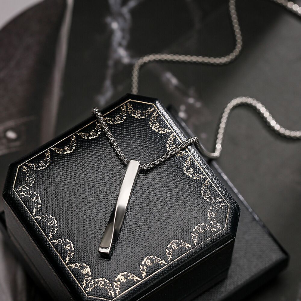 Dây chuyền bạc bằng thép titan nguyên chất không gỉ không phai màu phong cách hip hop Hàn Quốc đơn giản dành cho nam