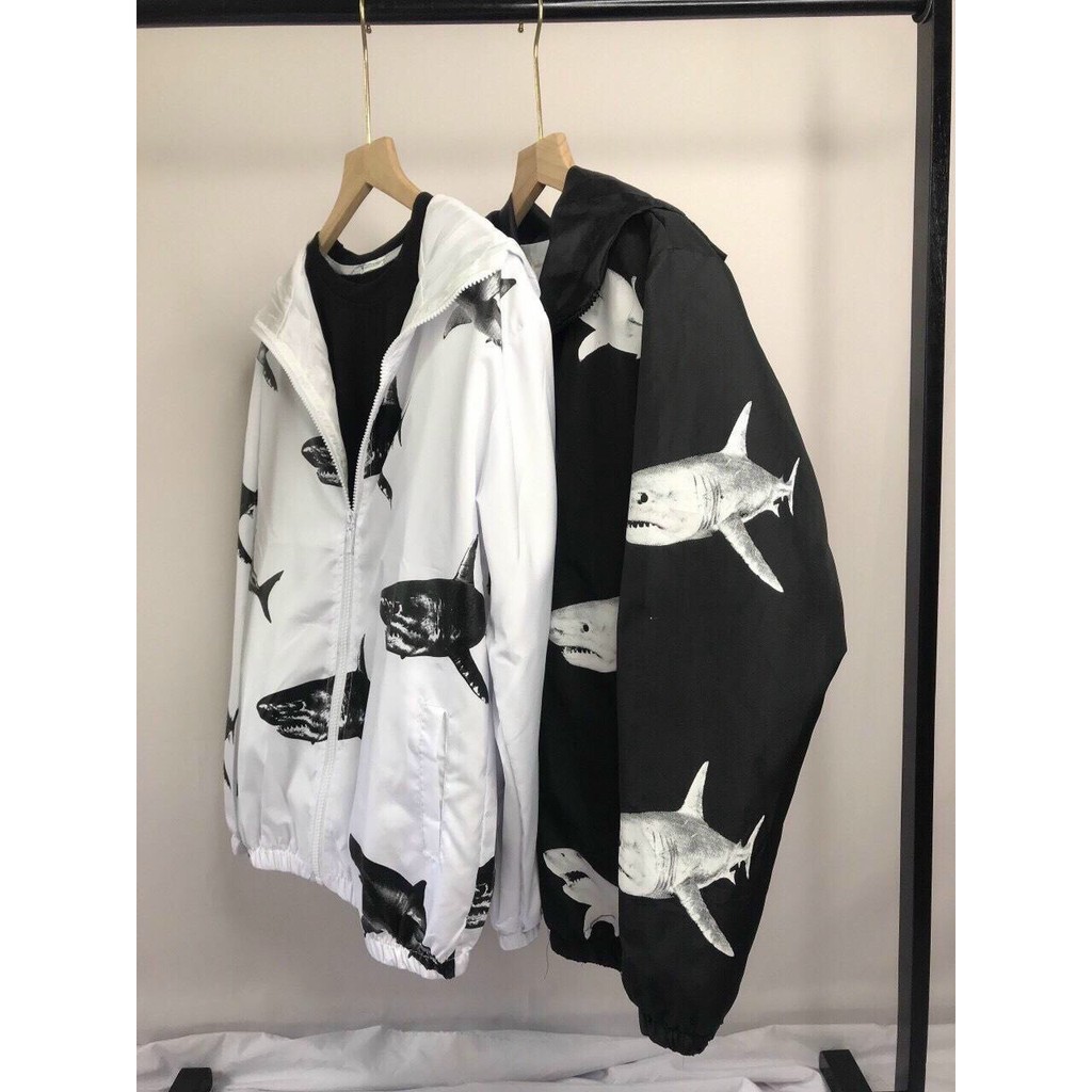 Áo khoác dù 3D in hình Cá Mập dành cho nam nữ cho cặp đôi, Jacket form rộng phong cách unisex - Life Unisex
