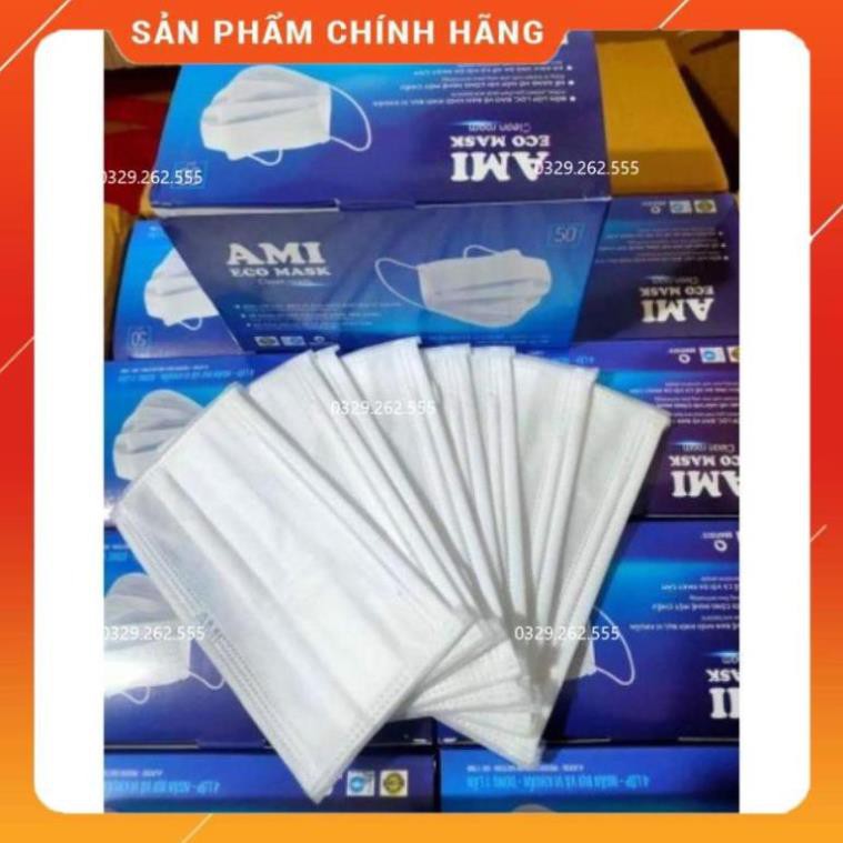 (Màu trắng) Hộp khẩu trang Ami màu trắng 4 lớp 50 cái | BigBuy360 - bigbuy360.vn