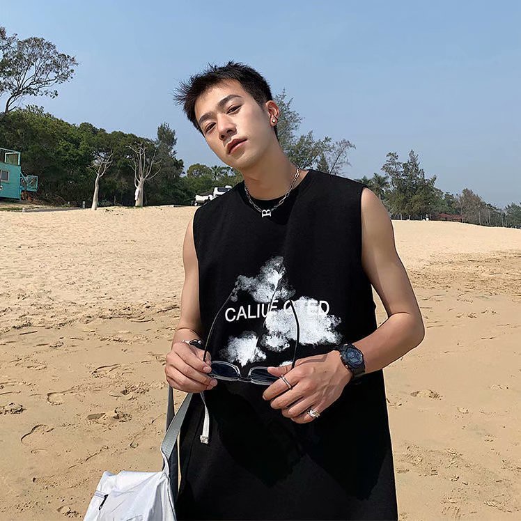 Áo Thun Baiyun Dáng Rộng In Chữ Phong Cách Đường Phố Hong Kong Thời Trang Mùa Hè Cho Nam