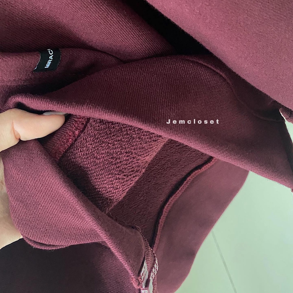 Áo Khoác Nỉ Khóa Zip JEMCLOSET Form Dáng Oversize Someday Kẻ Viền Túi Dài Tay Thiết Kế Basic Trẻ Trung-10114