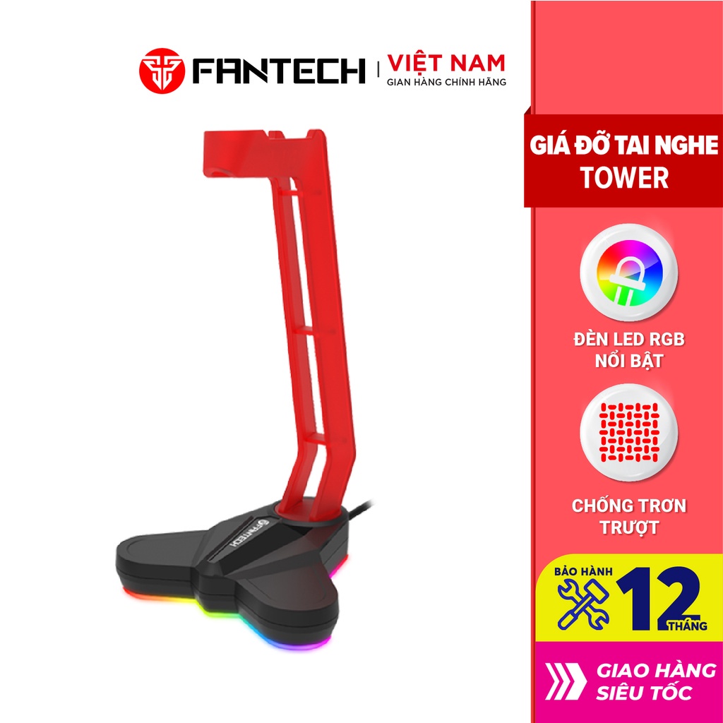 Giá Đỡ Tai Nghe Chống Trơn Trượt Và Bảo Vệ Tai Nghe Chống Xước LED RGB  FANTECH AC3001s - Phân Phối Chính Hãng