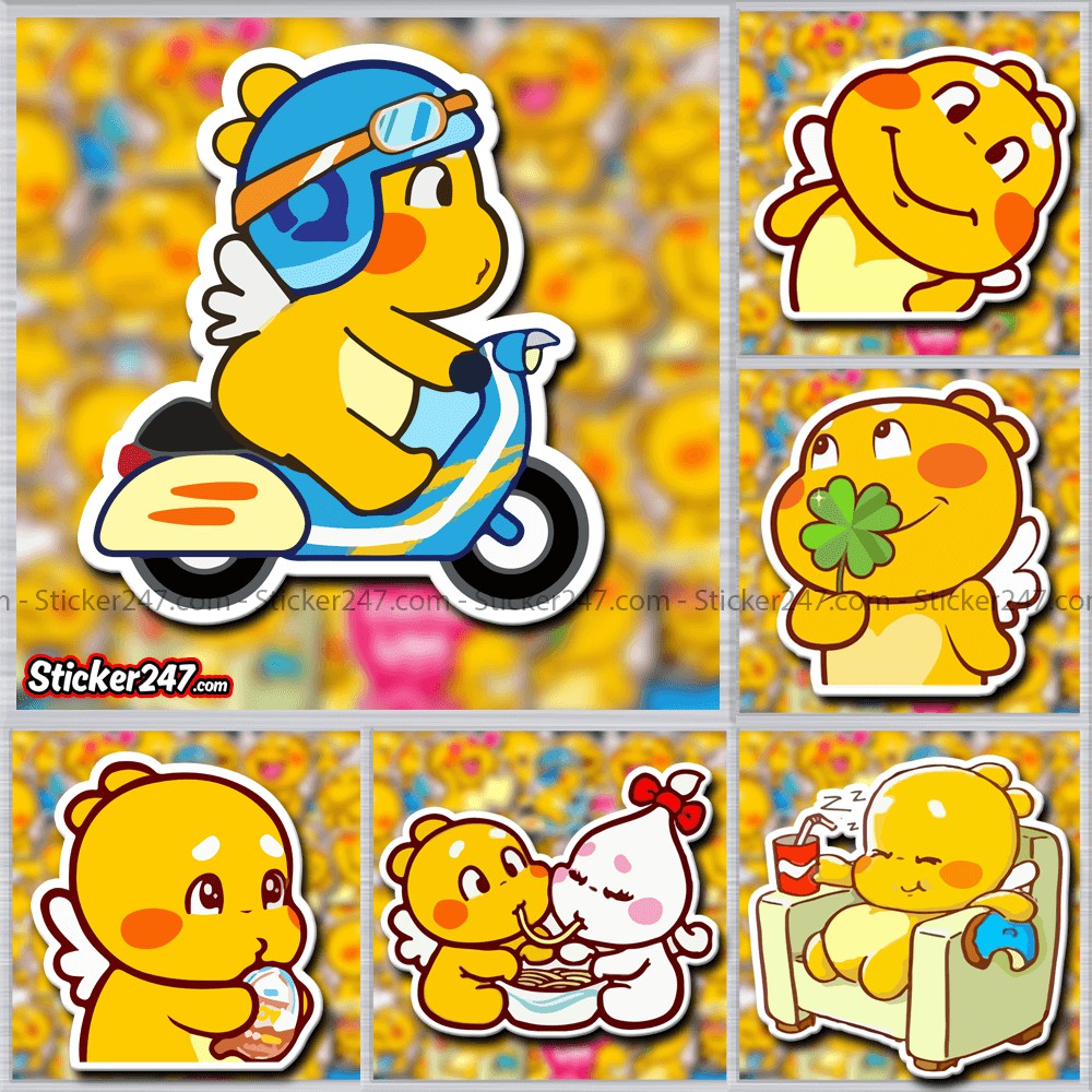 Sticker Dễ Thương Rồng Quoobee 𝑭𝒓𝒆𝒆𝒔𝒉𝒊𝒑 Decal Chống Thấm Nước, Sticker Dán Mũ Bảo Hiểm, Dán Vali, Laptop, Đàn Guitar
