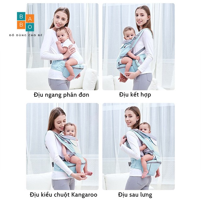 [Ảnh thật - có sẵn] Địu, Đai Bảo Vệ Em Bé 4 Tư Thế Chống Gù Siêu Nhẹ