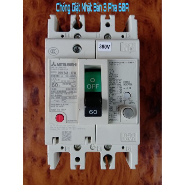 Aptomat Chống Giật Nhật Bản 3 Pha 30A 40A 75A 100A 380V