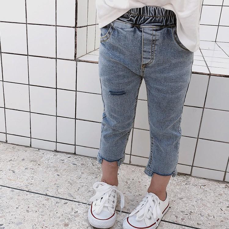 Quần jeans thiết kế rách phong cách Hàn Quốc cá tính hợp thời trang cho bé gái