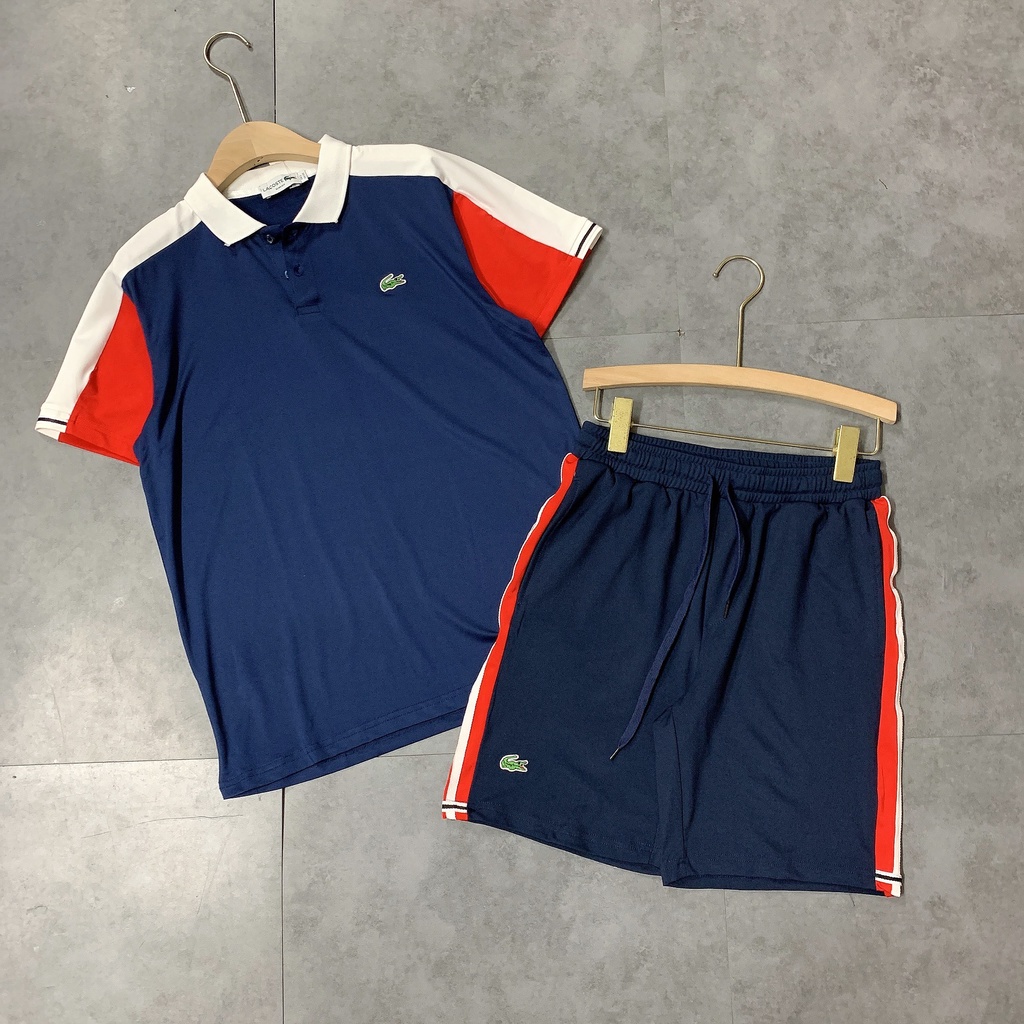 Bộ nam cộc tay Lacos.te 3 màu cổ đức BH60