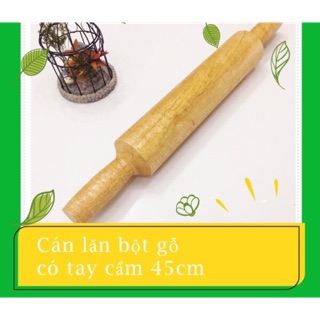 Cán lăn bột gỗ có tay cầm 45cm