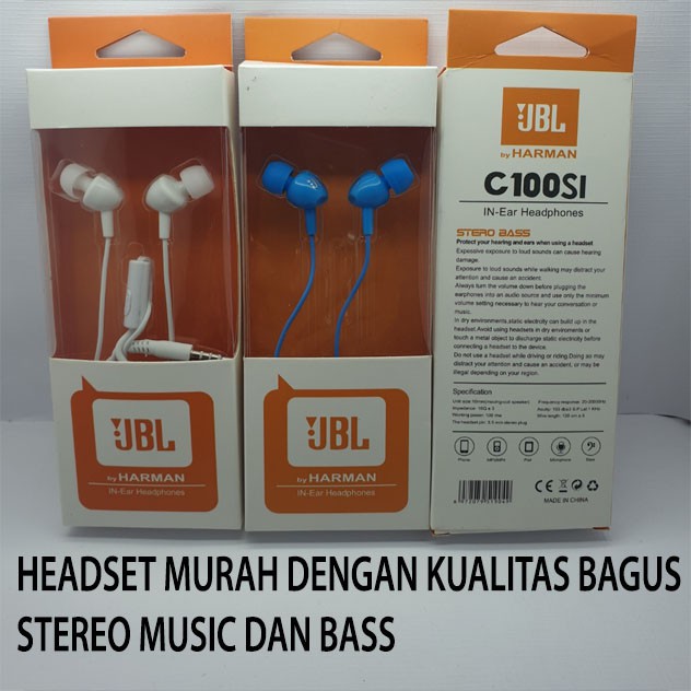 Handfree Tai Nghe Jbl C100Si Stereobass