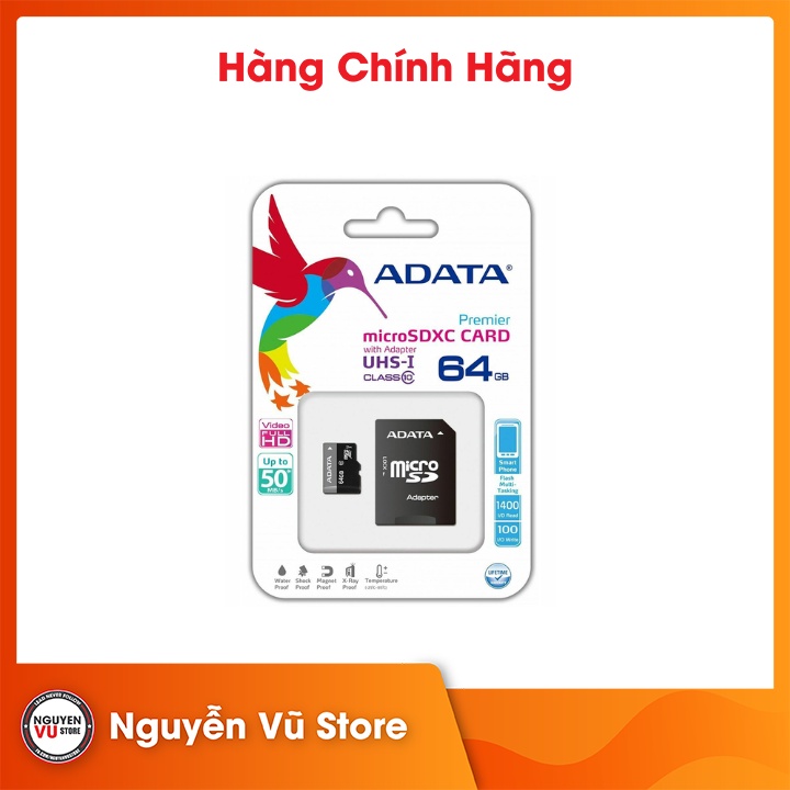 Thẻ Nhớ Micro Adata 32GB / Adata 64GB / Adata 128GB UHS-I Class10 - Hàng Chính Hãng