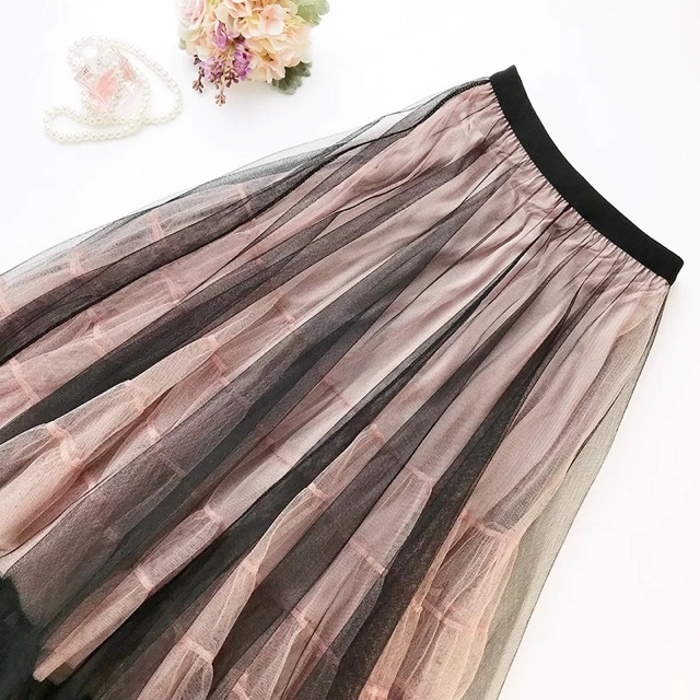 Chân váy lưới phối mẫu mới 3 lớp