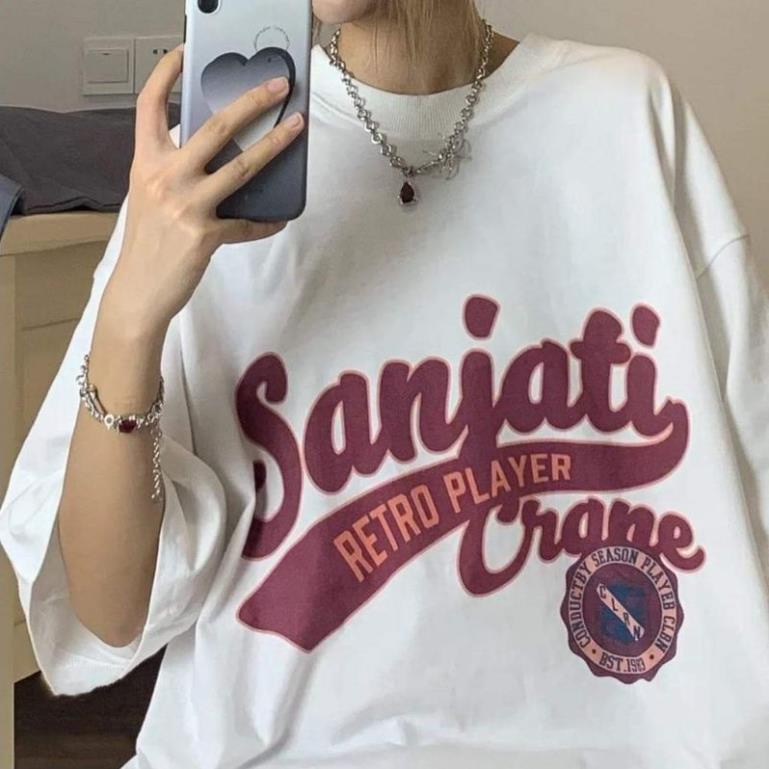 Áo Thun Cotton Form Rộng Tay Lỡ Unisex Saniati