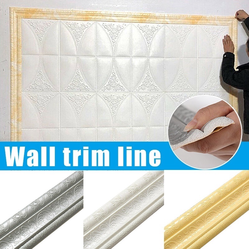Miếng Dán Tường Trang Trí Nội Thất Tự Dính Họa Tiết 3D Chống Thấm Nước 230*10CM