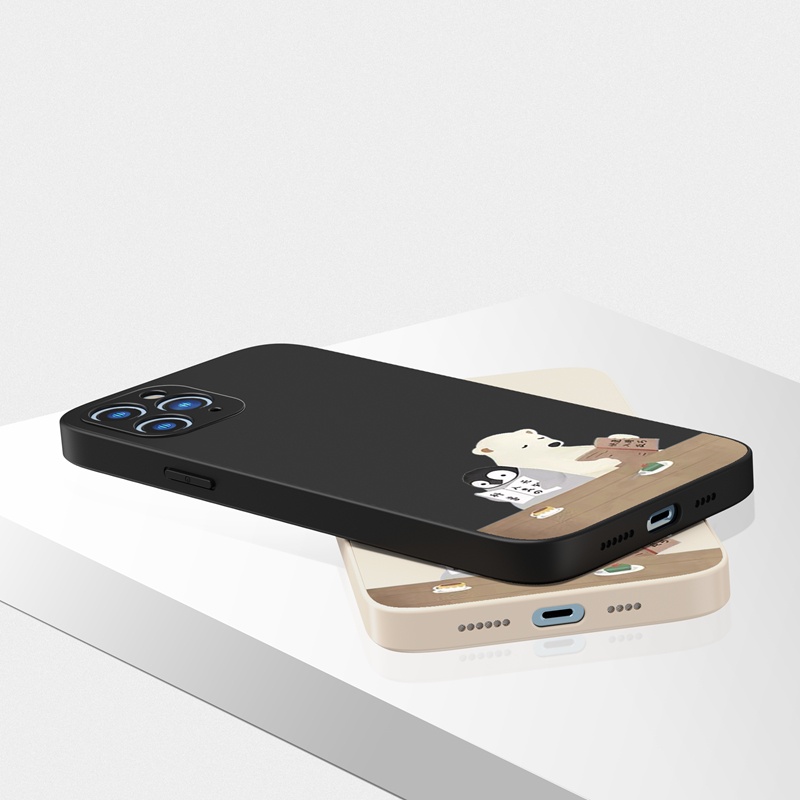 Ốp lưng iphone Ốp điện thoại Suntaiho họa tiết chim cánh cụt và gấu thích hợp cho iPhone 13 12 11 Mini Pro X XR XS Max 7 8 Plus