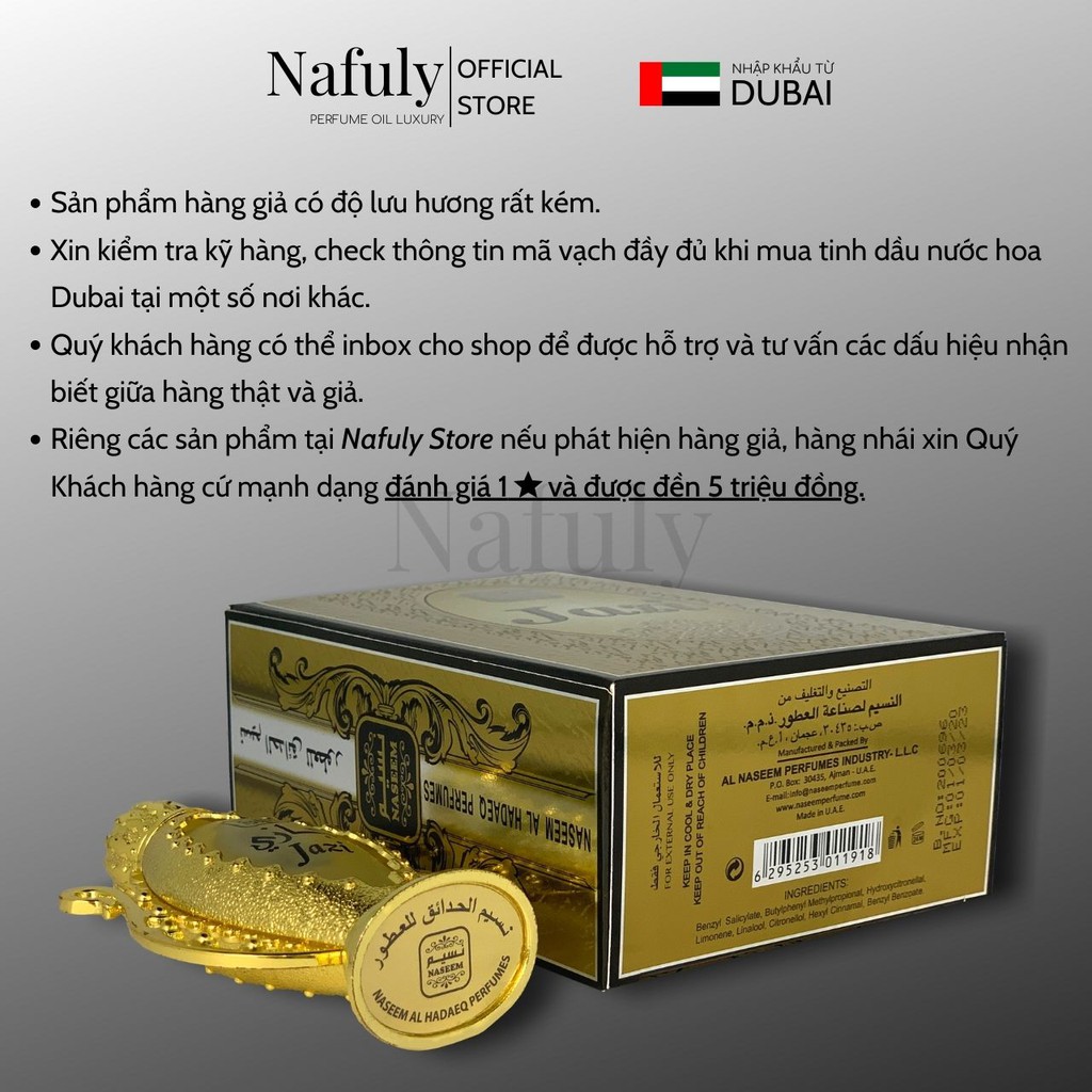 Tinh Dầu Nước Hoa Dubai Queen Jazi Naseem Nội Địa Chính Hãng Cao Cấp Cho Nam Nữ Mùi Hương Thơm Bán Chạy Nhất TPHCM 20ml