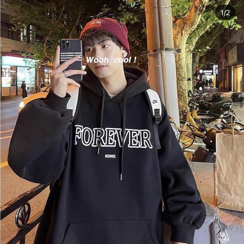 Áo Hoodie Nỉ Ngoại Forever Unisex- Hoodies form rộng tay bồng kiểu dáng basic đường phố