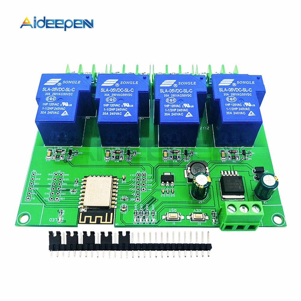 Mô Đun Rơ Le Esp8266 Wifi 1 / 2 / 4ch Esp-12F Dc 5v 7-28v 30a 4 Kênh Điều Khiển Không Dây Cho Nhà Thông Minh Channel
