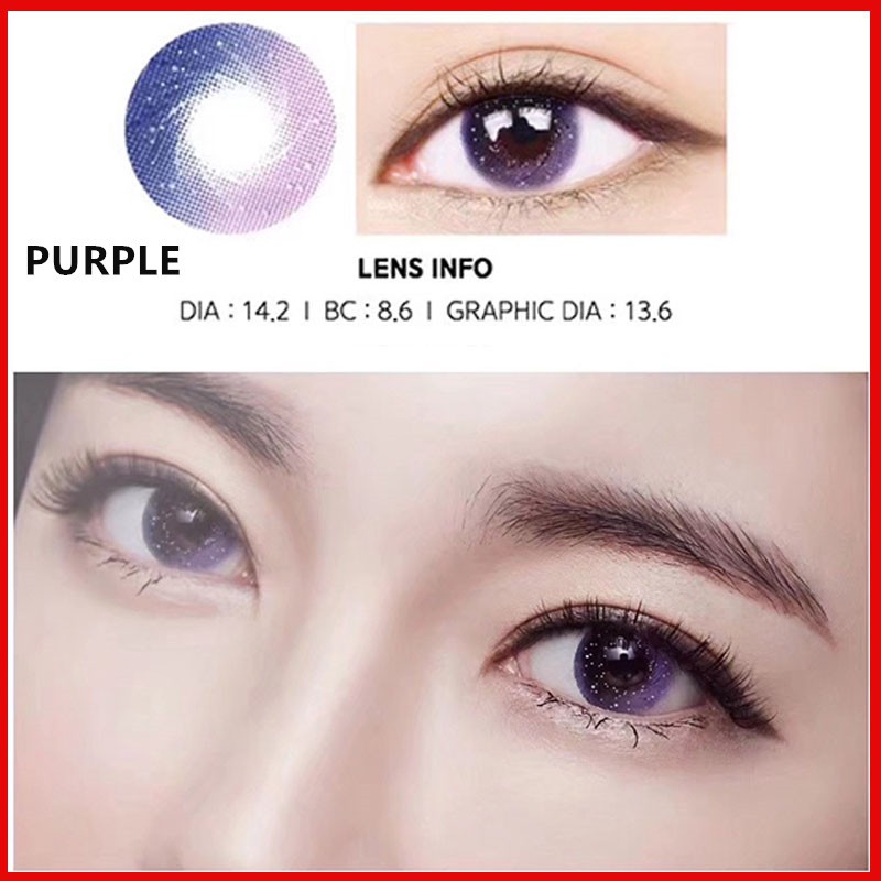 (Hàng Mới Về) 1 Cặp Kính Áp Tròng Mềm Mại Màu Galaxy lens thời trang