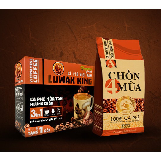 Combo Cà phê sữa hòa tan + Cà phê xay