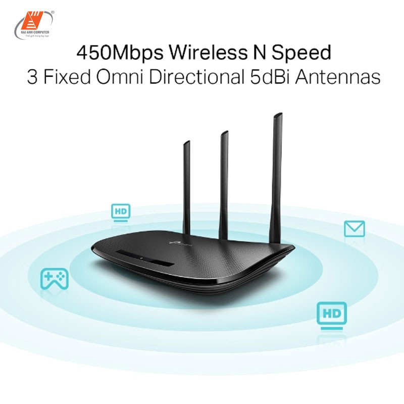 Bộ phát WiFi Wireless TP-Link 940N | Tốc Độ 450Mbps - 3 râu - Hàng Chính hãng