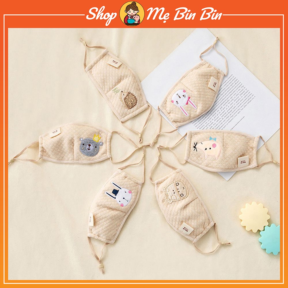Khẩu trang vải cao cấp cho bé từ 0 - 5 tuổi 100% COTTON HỮU CƠ TỰ NHIÊN