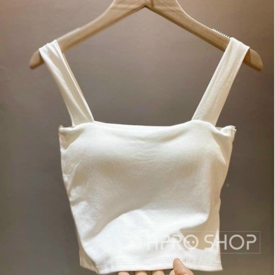 Áo 2 dây nữ bản to có đệm mút ngực chất zip dày dặn co giãn hàng đẹp - A630