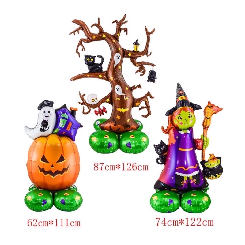Bóng hình halloween 4D cây ma,bí ngô,phù thuỷ cao cấp